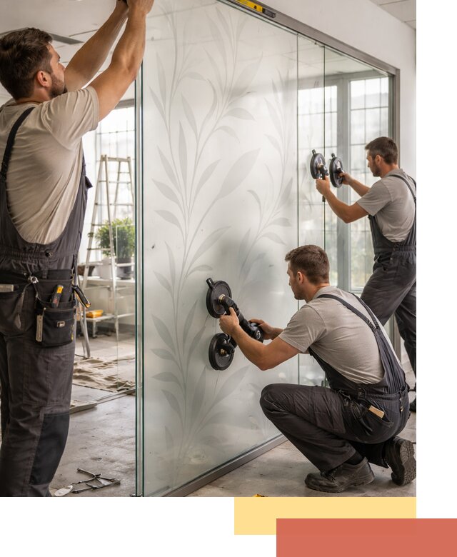 Стеклянные перегородки с рисунком на заказ в Кумертау