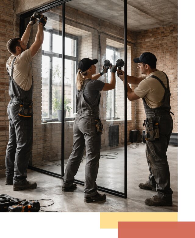 Стеклянные перегородки лофт — изготовление и монтаж в Кумертау