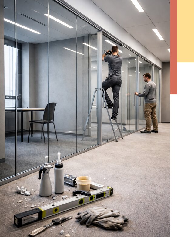 Стеклянные офисные перегородки в Кумертау от 8678 руб. — монтаж и установка | ОТДЕЛОЧНИК-Кра