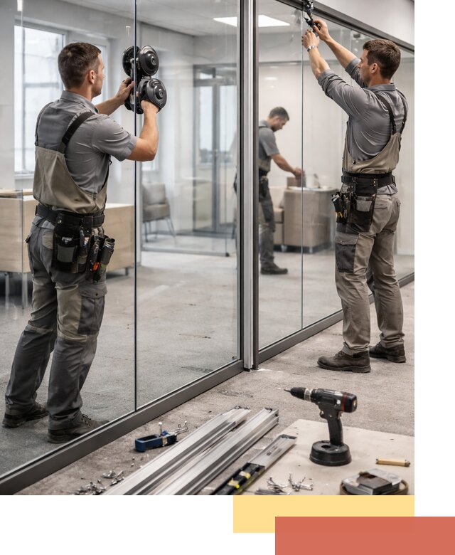 Стеклянные офисные перегородки под ключ в Кумертау