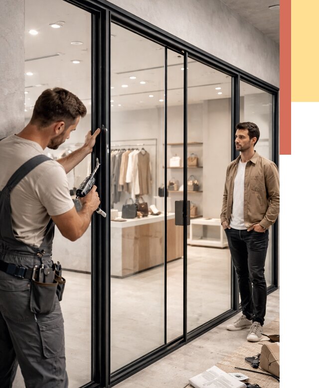 Стеклянные перегородки для магазинов в Кумертау от 8371 руб. под ключ | ОТДЕЛОЧНИК-Кра