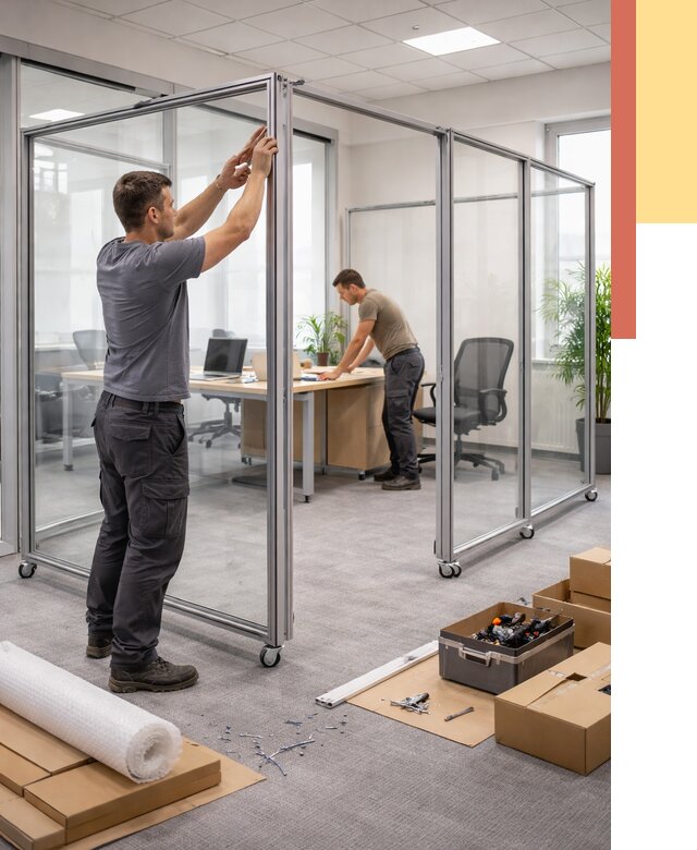 Мобильные офисные перегородки в Кумертау от 12761 руб. — установка под ключ | ОТДЕЛОЧНИК-Кра