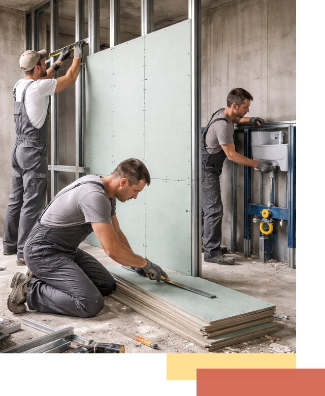 Монтаж и ремонт сантехнических перегородок в Кумертау