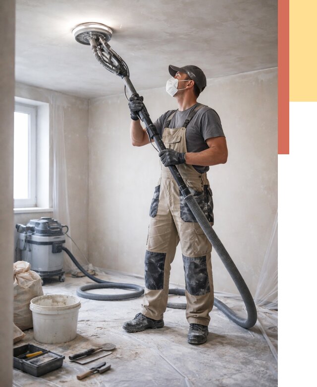 Шлифовка потолка в Кумертау от 3573 руб. — услуги шлифования потолка | ОТДЕЛОЧНИК-Кра