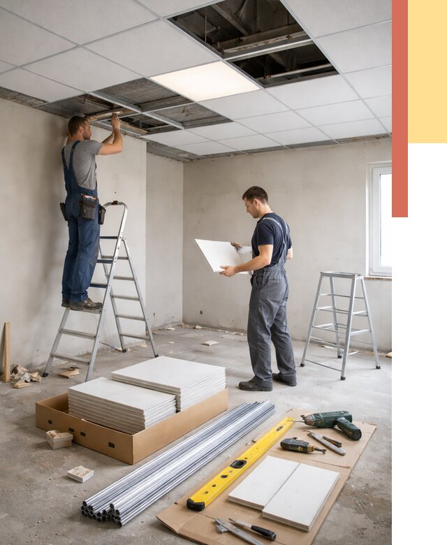 Монтаж потолка армстронг в Кумертау от 4594 руб/м2 — быстрая установка под ключ | ОТДЕЛОЧНИК-Кра