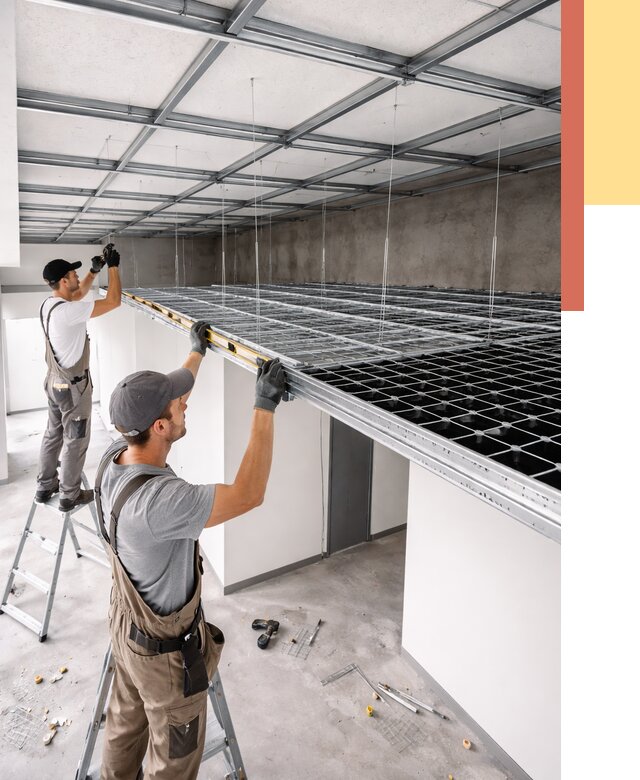 Монтаж потолка грильято в Кумертау от 459 руб./м² — быстрая сборка под ключ | ОТДЕЛОЧНИК-Кра