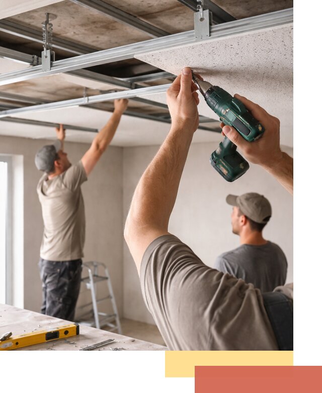 Монтаж акустического потолка в Кумертау под ключ