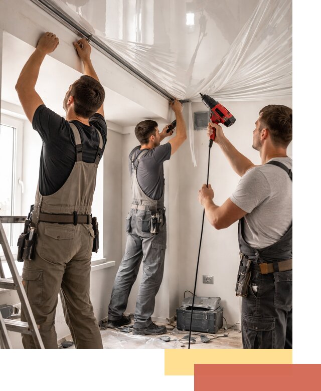 Монтаж глянцевого натяжного потолка в Кумертау быстро и качественно