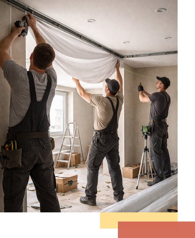 Монтаж парящего натяжного потолка под ключ в Кумертау