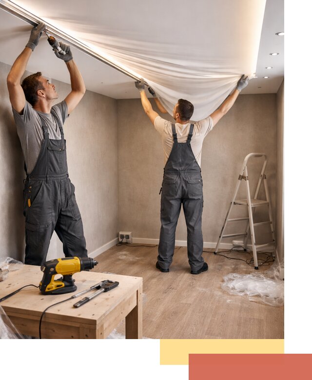 Монтаж натяжного потолка с подсветкой в Кумертау цена и сроки