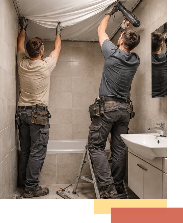 Монтаж натяжного потолка в ванной в Кумертау быстро и качественно