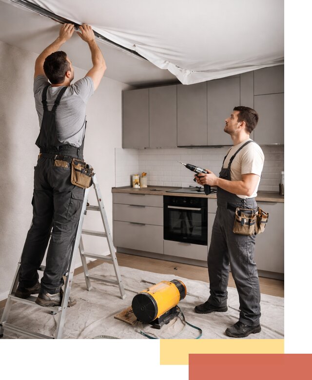 Монтаж натяжного потолка на кухне в Кумертау