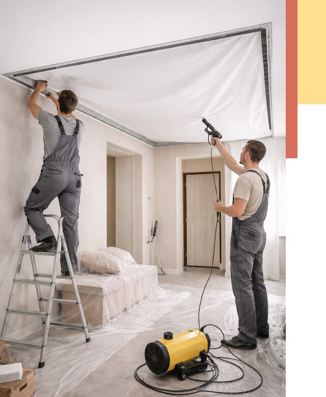 Монтаж натяжного потолка в прихожей в Кумертау от 2705 руб. под ключ | ОТДЕЛОЧНИК-Кра