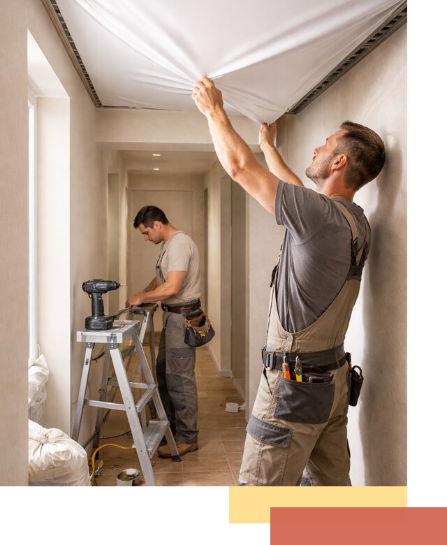 Монтаж натяжного потолка в прихожей в Кумертау