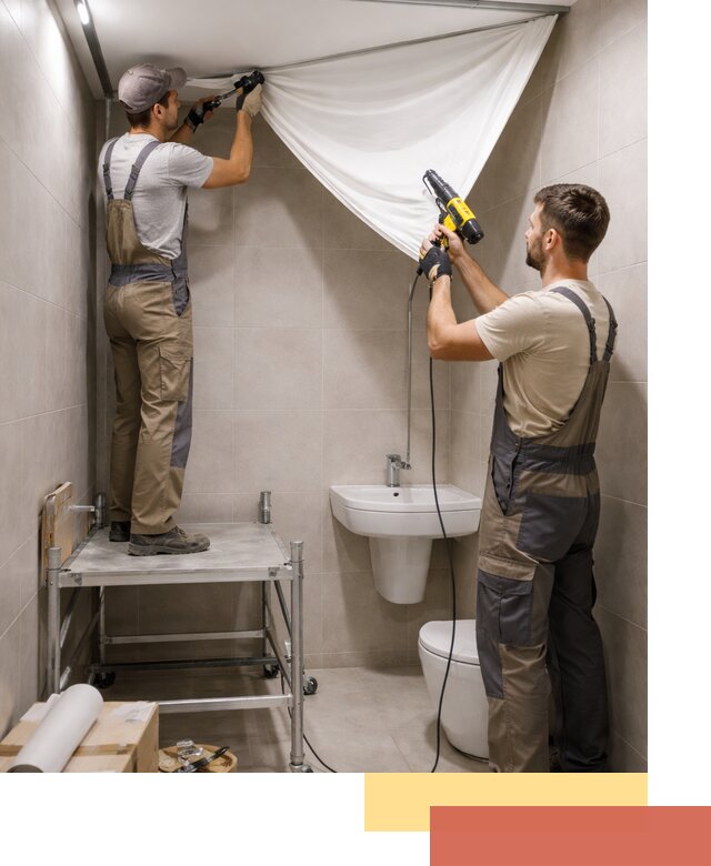 Монтаж натяжного потолка в санузле в Кумертау