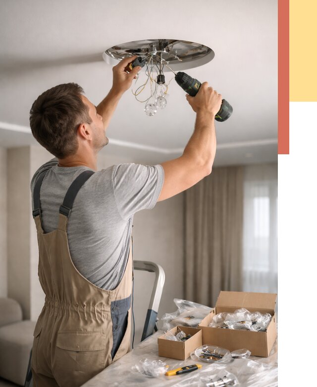 Установка люстры в натяжной потолок в Кумертау от 1225 руб. | Быстро и недорого — ОТДЕЛОЧНИК-Кра