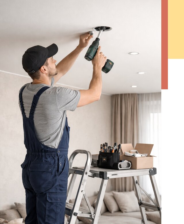 Установка и монтаж точечных светильников в натяжной потолок в Кумертау от 1838 руб. | ОТДЕЛОЧНИК-Кра