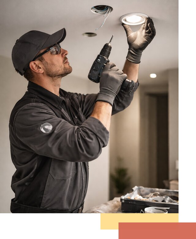 Установка точечных светильников в натяжной потолок в Кумертау