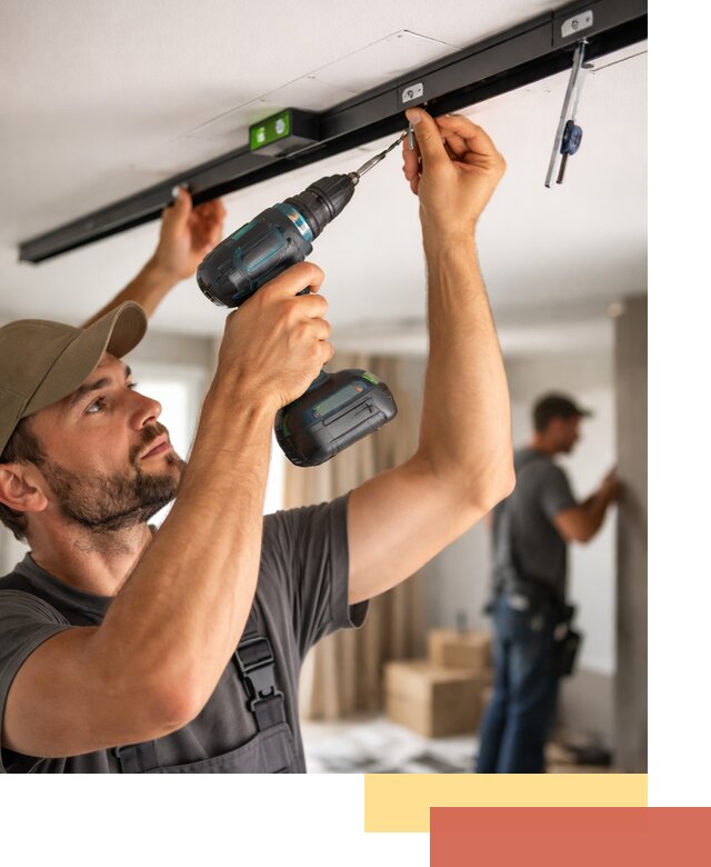 Установка трековых светильников в натяжной потолок в Кумертау