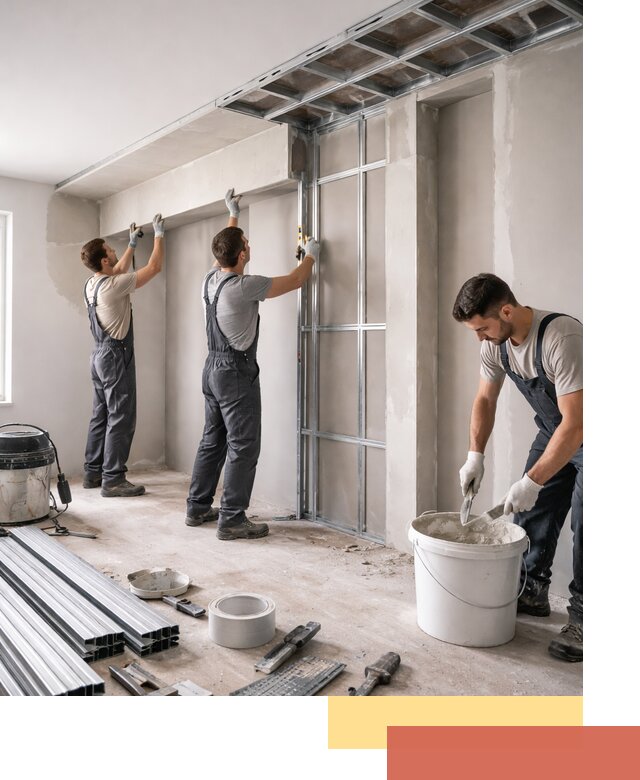 Монтаж потолка из гипсокартона с нишей в Кумертау