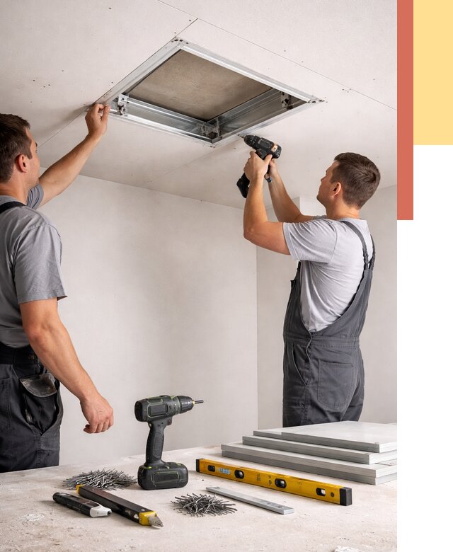 Установка люка в потолок ГКЛ в Кумертау от 2552 руб. под ключ | ОТДЕЛОЧНИК-Кра