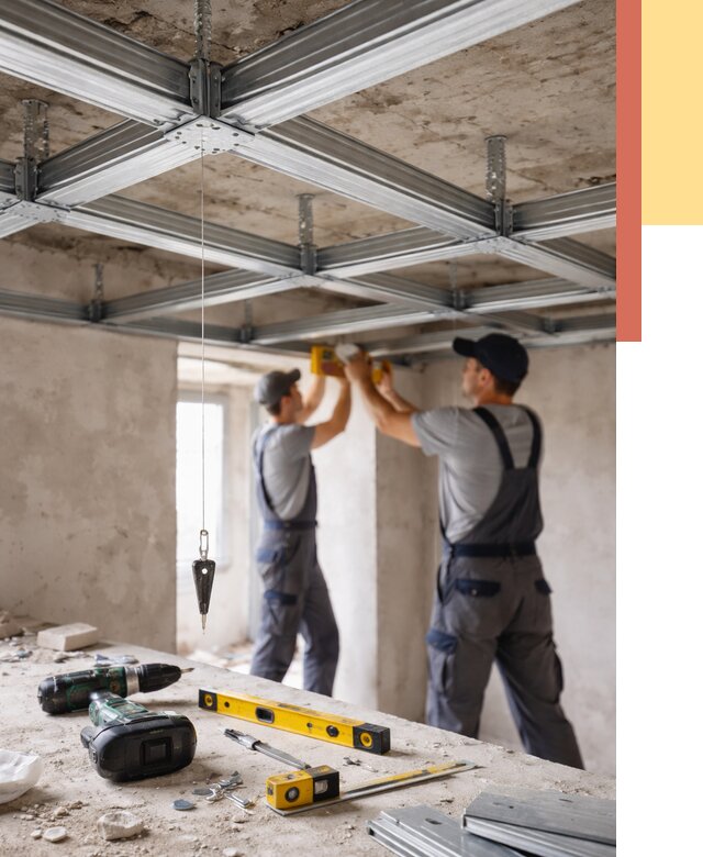 Монтаж каркаса потолка из профиля в Кумертау от 4594 руб. — услуги ОТДЕЛОЧНИК-Кра