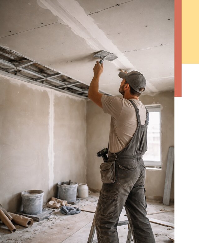 Ремонт потолка из гипсокартона в Кумертау от 664 руб./м² — быстро и недорого | ОТДЕЛОЧНИК-Кра