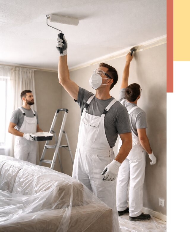 Покраска потолка водоэмельсионной краской в Кумертау от 2246 руб/м² — услуги под ключ | ОТДЕЛОЧНИК-Кра