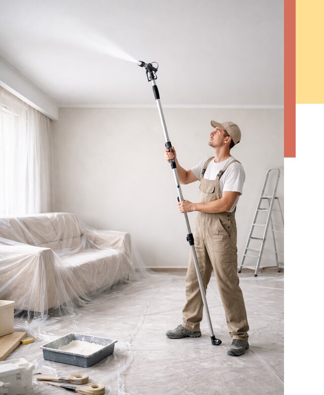 Покраска потолка краскопультом в Кумертау от 4594 руб. быстро и недорого | ОТДЕЛОЧНИК-Кра