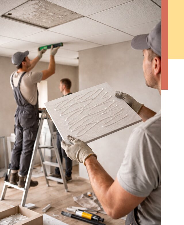 Монтаж потолочной плитки в Кумертау от 4594 руб. — быстро и недорого | ОТДЕЛОЧНИК-Кра