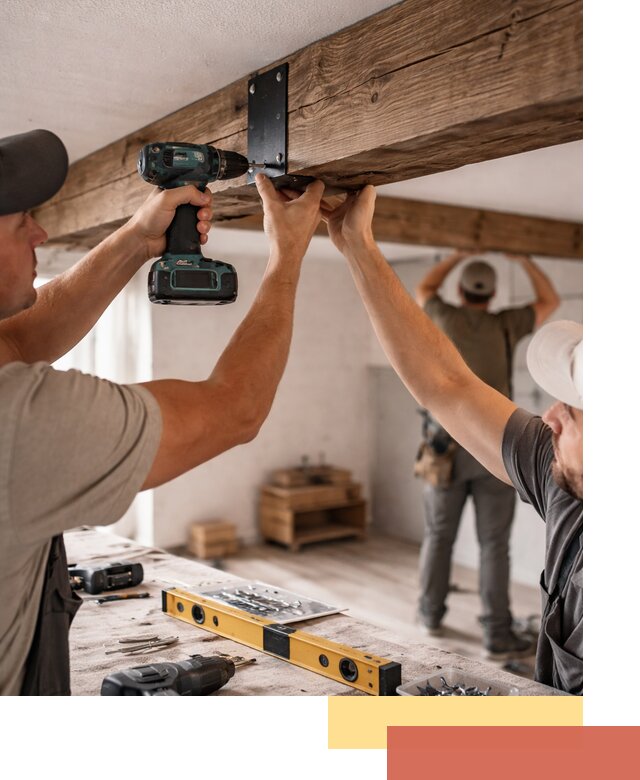 Монтаж декоративных потолочных балок в Кумертау