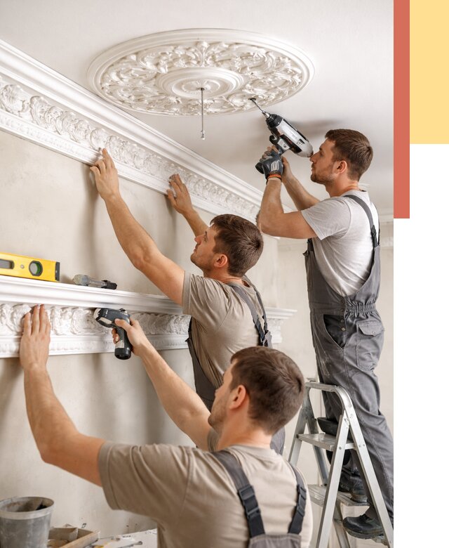 Монтаж лепнины на потолок в Кумертау от 3267 руб. быстро и недорого | ОТДЕЛОЧНИК-Кра