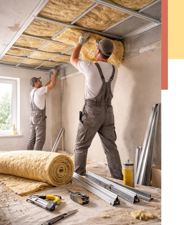 Утепление потолка в Кумертау от 7350 руб/м2 — недорого, быстро, под ключ | ОТДЕЛОЧНИК-Кра