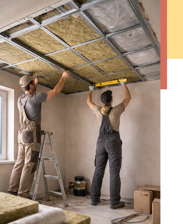 Шумоизоляция потолка в Кумертау от 1276 руб. под ключ — услуги ОТДЕЛОЧНИК-Кра